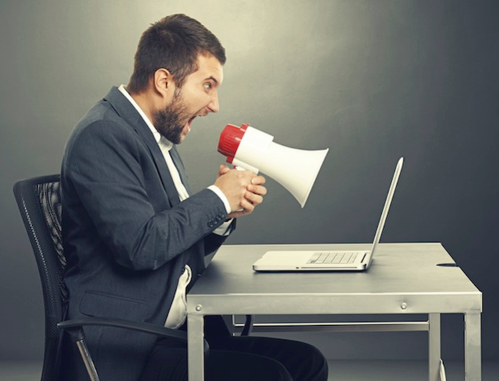 Man Yelling In Megaphone