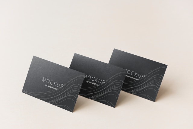 three mockup business cards